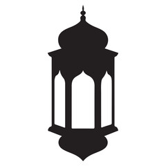 Obraz premium Lantern silhouette icon isolated on white background vector design 