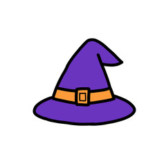 Naklejka premium Purple Witch Hat Icon
