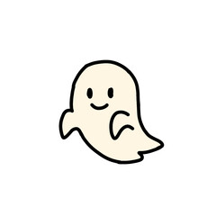 Obraz premium Cute Smiling Ghost Icon