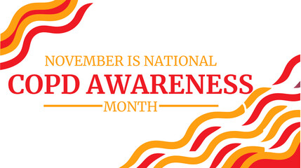 Creative National COPD Awareness Month banner template, isolated on white background for digital and print awareness use