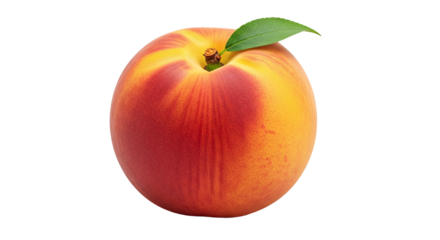 Whole Ripe Peach Fruit Isolated on a White Background