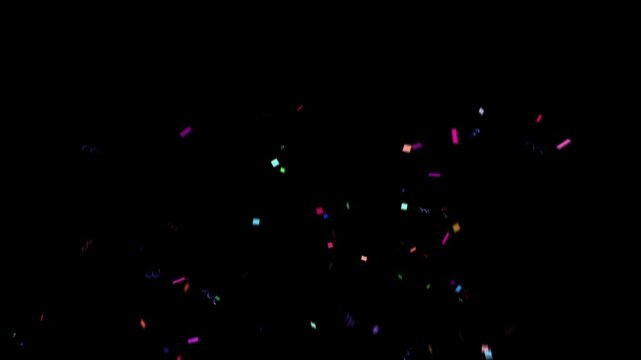 Many of Colorful Confetti fall from the top overlay effect