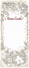 Christmas wish list letter to santa with festive border