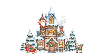 Naklejka premium fairy tale castle on the white background