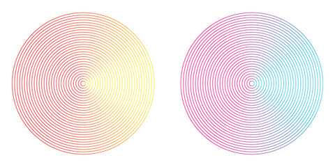 different red-pink concentric circles icon vector illustration isolated on transparent background. radar signal or vibration elements. sonar or sound wave ring collection. sound wave rings collection
