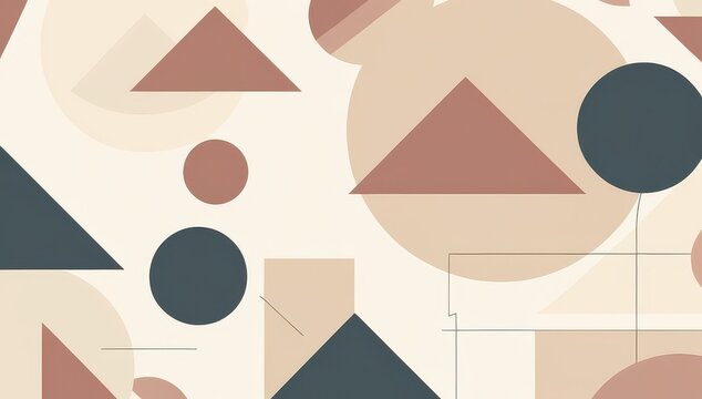 Abstract geometric seamless pattern with triangles, circles, and squares - Powered by Adobe