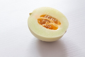 cantaloupe melon on a white background