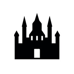 Fototapeta premium Majestic castle inspired home with elegant towered roof Line Art Vector illustration