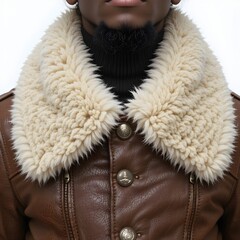 Shearling coat, Shearling jacket, Sheepskin jacket, Autumn clothes, AI Generative
