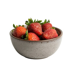 Fresh strawberries in a small bowl on food photography minimalist style