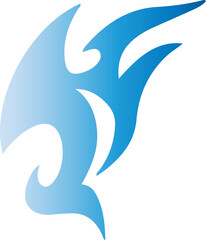 Abstract blue flame vector illustration isolated design element perfect for logos and backgrounds