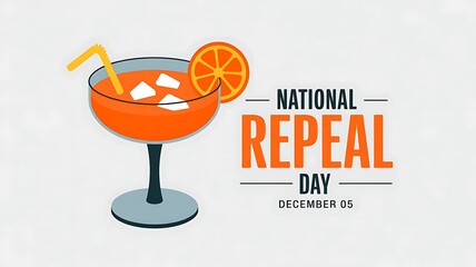 Illustration of national repeal day cocktail with orange slice