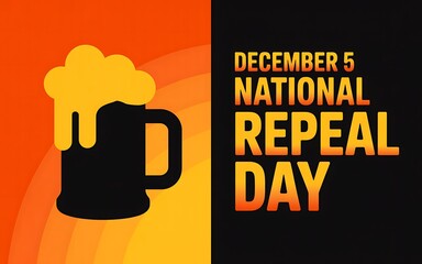 Illustration of national repeal day december 5th with beer mug