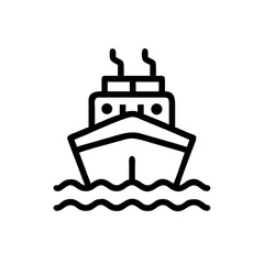 Obraz premium Minimal ship silhouette drawn with clean line art Line Art Vector illustration
