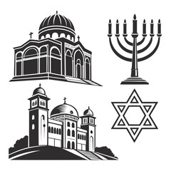 Religious buildings and symbols collection