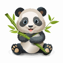 S&uuml;&szlig;er Panda mit Bambus