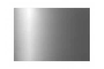 Brushed metal rectangular gradient background with silver texture and shining effect on transparent backdrop