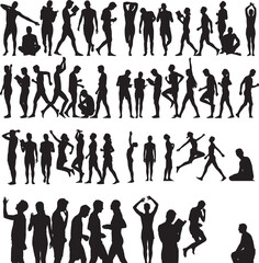 Fototapeta premium human reading book walking position silhouette 