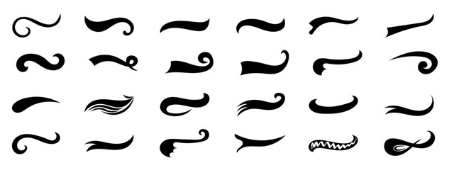 Baseball swoosh tails collection for logos, typography and sports design