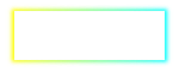 Yellow and blue gradient glowing rectangular frame isolated on transparent background