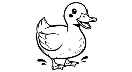 A Cute Baby Duckling Waddling Happily Outdoors © MASUMA