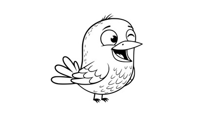 Cute Cartoon Bird Winking and Smiling © MASUMA