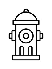 Fire hydrant icon simple line vector illustration isolated on white background for safety and emergency designs