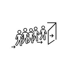 People Exiting Evacuation Route Illustration.