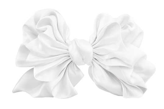 white satin bow on a transparent background