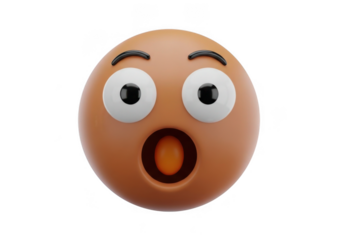Surprised egg character with wide eyes and open mouth isolated on transparent background