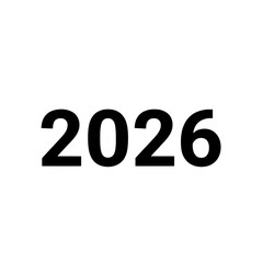 2026 Number Silhouette Abstract Minimalist Typography PNG