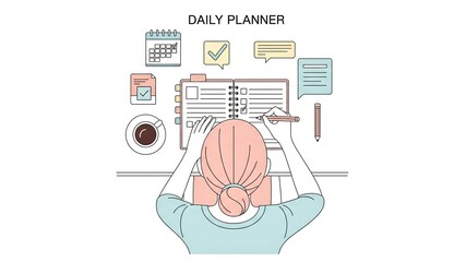 Daily Planner and Time Management Concept