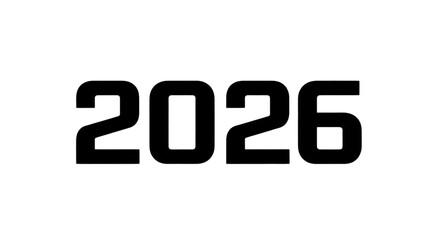 Bold 2026 Silhouette Symbol, Corporate Future Vision PNG