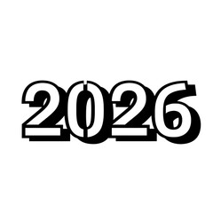 2026 Silhouette PNG Minimalist Future Year Concept