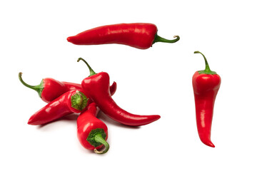 Red hot chili pepper isolated on a white background.
