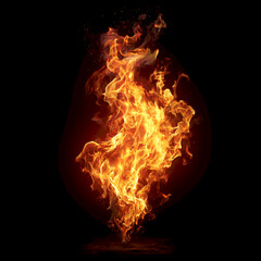 Vibrant flames dancing against a dark backdrop, showcasing the beauty of fire in motion.