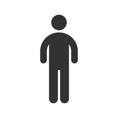 Simple Human Figure Flat Vector Icon Symbolizing Person or User Concept