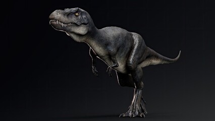 Juvenile Tyrannosaurus Rex of background. 3d model rendering