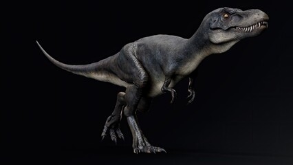 Juvenile Tyrannosaurus Rex of background. 3d model rendering