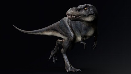 Juvenile Tyrannosaurus Rex of background. 3d model rendering