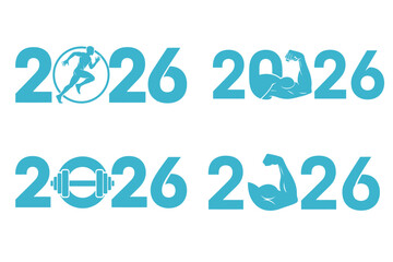 Vector icon modern 2026 fitness and sports themed designs