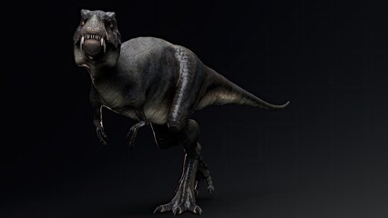 Juvenile Tyrannosaurus Rex of background. 3d model rendering