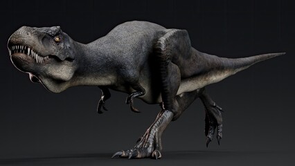 Obraz premium Juvenile Tyrannosaurus Rex of background. 3d model rendering