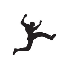 Jumping pose silhouette. Single person mid-jump silhouette, ideal for sports, energy, and adventure themes.