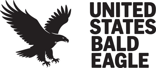 United States Bald Eagle Silhouette Vector Graphic Iconic American Bird Symbolism Patriotism Design