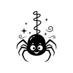 Obraz premium A cute cartoon crab spider vector illustration of an arachnid insect makes a great Halloween symbol or tattoo design