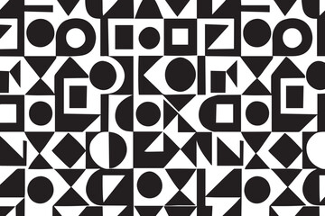 Black White Geometric Abstract Pattern Vector Design
