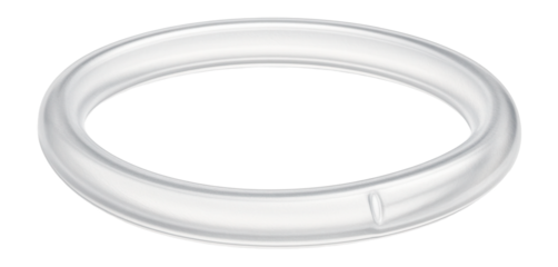 Transparent PVC air hose for monitoring flow in laboratory environments.