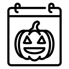 Halloween calender Line Icon