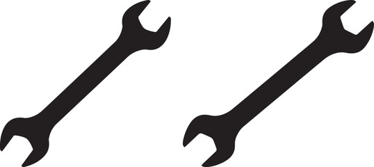Two black wrenches silhouette
